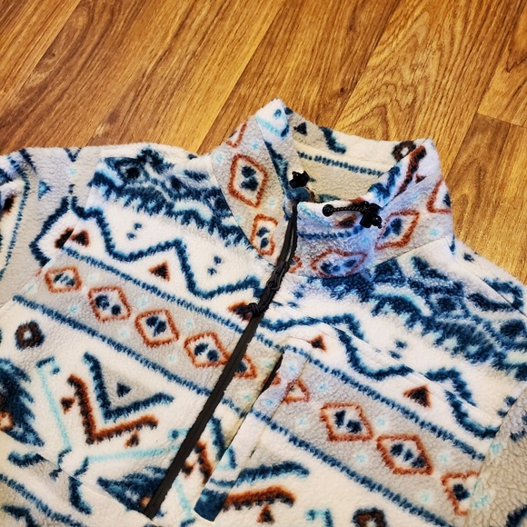 Billabong Outdoor Fleece Jacket Women Medium White Aztec Adventure Division - Picture 1 of 7